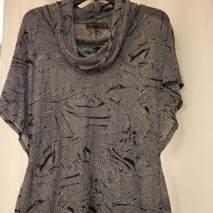 Sheer cowneck dress shirt